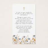 Wildflowers Photo Forever Hearts Cross Prayer Card (Rückseite)