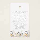 Wildflowers Photo Loving Memory Cross Prayer Card (Rückseite)