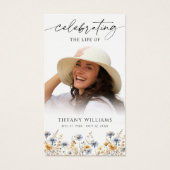 Wildflowers Photo Loving Memory Prayer Card (Vorderseite)