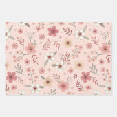 Wildflowers Pink Pastel Botanical Garden Floral Geschenkpapier Set (Vorderseite 2)