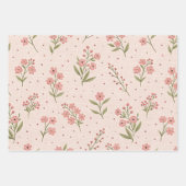 Wildflowers Pink Pastel Botanical Garden Floral Geschenkpapier Set (Vorderseite)