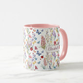 Wildflowers & Pink | Personalized Boho Gift for He Tasse (VorderseiteRechts)