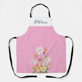 Wildflowers Pink Personalized Schürze (Vorderseite)