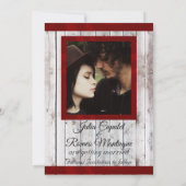 Wildflowers, Ribbon & Photo - Red Save The Date (Rückseite)