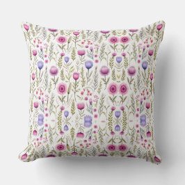 Wildflowers Seamless Pattern Throw Pillow Kissen