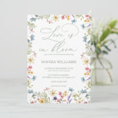 Wildflowers  Spring Boho Garden Bridal Shower Einladung (Stehend Vorderseite)