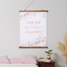 WILDFLOWERS Spring Floral Wandteppich Mit Holzrahmen