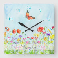 wildflowers spring flowers watercolor customizable