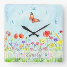 wildflowers spring flowers watercolor customizable