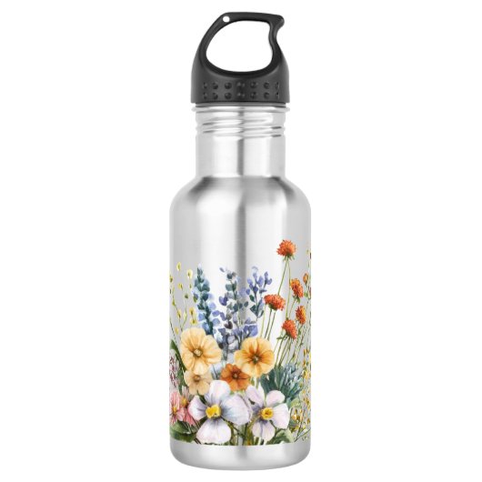 Wildflowers stainless steel water bottle. edelstahlflasche (Vorderseite)