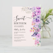 Wildflowers Sweet 16 Birthday Celebration Einladung (Stehend Vorderseite)