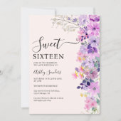 Wildflowers Sweet 16 Birthday Celebration Einladung (Vorderseite)