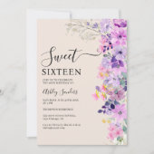 Wildflowers Sweet 16 Birthday Celebration Einladung (Vorderseite)