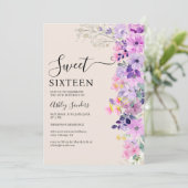 Wildflowers Sweet 16 Birthday Celebration Einladung (Stehend Vorderseite)