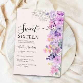 Wildflowers Sweet 16 Birthday Celebration Einladung