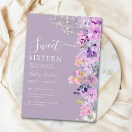 Wildflowers Sweet 16 Birthday Celebration Einladung