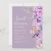 Wildflowers Sweet 16 Birthday Celebration Einladung (Vorderseite)