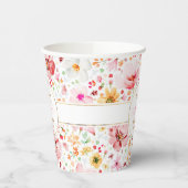 Wildflowers Watercolor Floral Elegant Boho Wedding Pappbecher (Links)