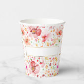 Wildflowers Watercolor Floral Elegant Boho Wedding Pappbecher (Rechts)