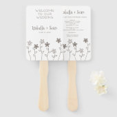 Wildflowers Wedding Monogram in Brown Design Fächer (Vorne und Hinten)