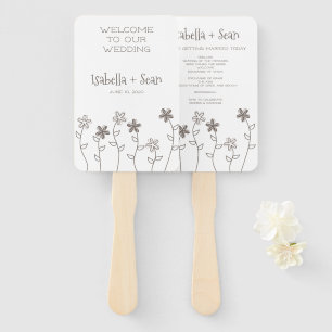 Wildflowers Wedding Monogram in Brown Design Fächer