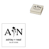 Wildflowers with Initial for Wedding Gummistempel (Stempel)