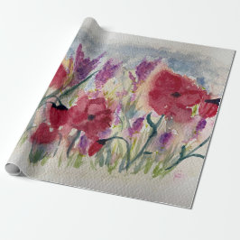 Wildflowers with poppies  geschenkpapier