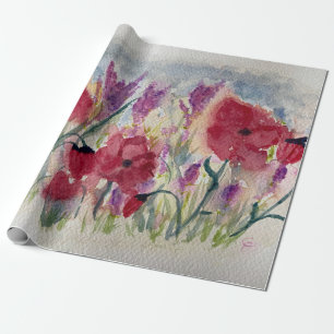 Wildflowers with poppies  geschenkpapier