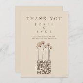 Wildfowers QR Code Wedding Dankeschön Card Einladung (Vorne/Hinten)