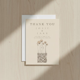 Wildfowers QR Code Wedding Dankeschön Card Einladung