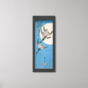 Wildgänse fliegen abwärts über den Mond, Hiroshige Leinwanddruck