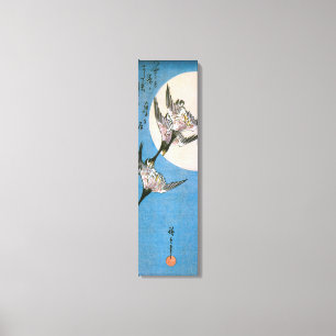 Wildgänse fliegen abwärts über den Mond, Hiroshige Leinwanddruck