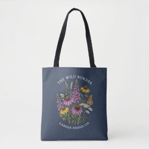 Wildgarten-Biene-Schmetterling-Navy-Tragetasche Tasche