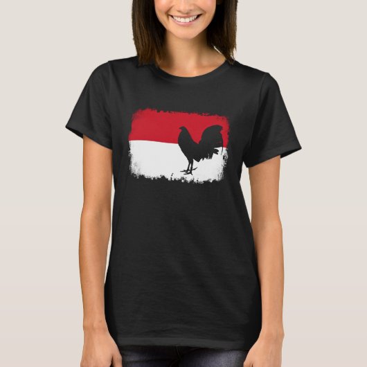 Wildgeflügel Vintag Indonesiens Flaggenwurzel T-Shirt (Vorderseite)