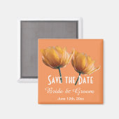 Wildgelbe Mohn-Blume speichern Sie den Datums-Magn Magnet (Vorderseite/Rückseite)