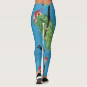 Wildgrün Papageienblau Leggings (Rückseite)