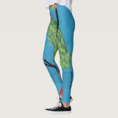 Wildgrün Papageienblau Leggings (Links)