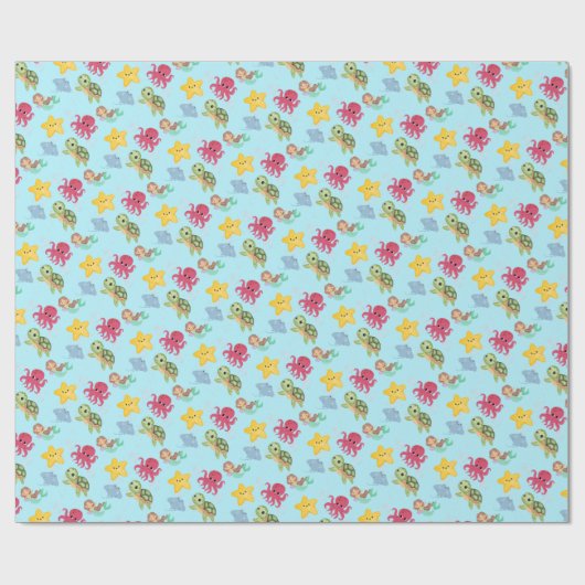 Wildhai-Geburtstag Geschenkpapier (Flach)