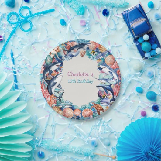 Wildhai-Geburtstagsparty Pappteller (Party)