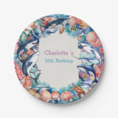 Wildhai-Geburtstagsparty Pappteller (Vorderseite)