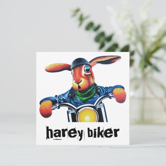 Wildhasen, Motorrad in Leder (Stehend Vorderseite)