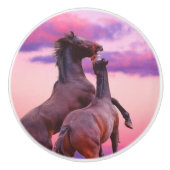 Wildhengste, die Keramik aufziehen Keramikknauf (Vorderseite)