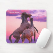 Wildhengste Pferde Sonnenaufgang Mousepad (Mit Mouse)