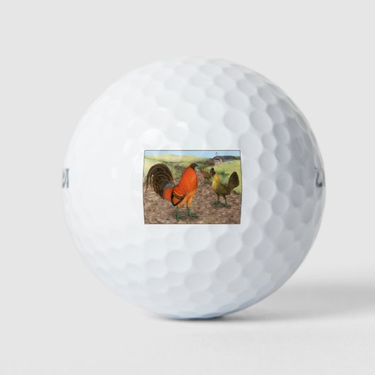Wildhühner auf dem Bauernhof Golfball (Vorderseite)