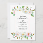 Wildhund Rose Blütenhochzeit Einladung (Vorderseite)