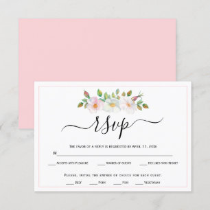Wildhunde Rose Blütenhochzeit RSVP Karte