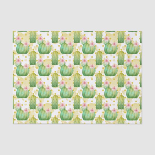 Wildkaktmuster Aquarellgewebe des Party Seidenpapier (Vorderseite)