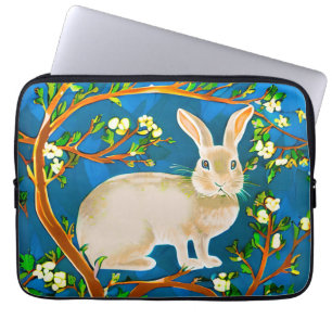 Wildkaninchen und blühende Branchen Laptopschutzhülle