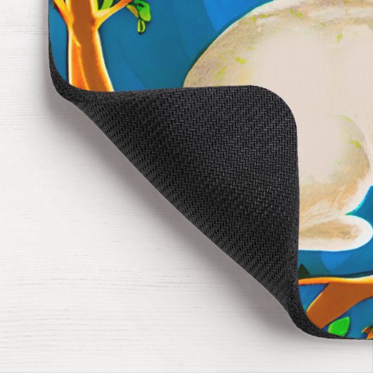 Wildkaninchen und blühende Branchen Mousepad (Ecke)