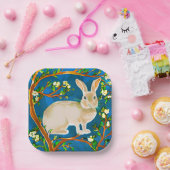 Wildkaninchen und blühende Branchen Pappteller (Party)